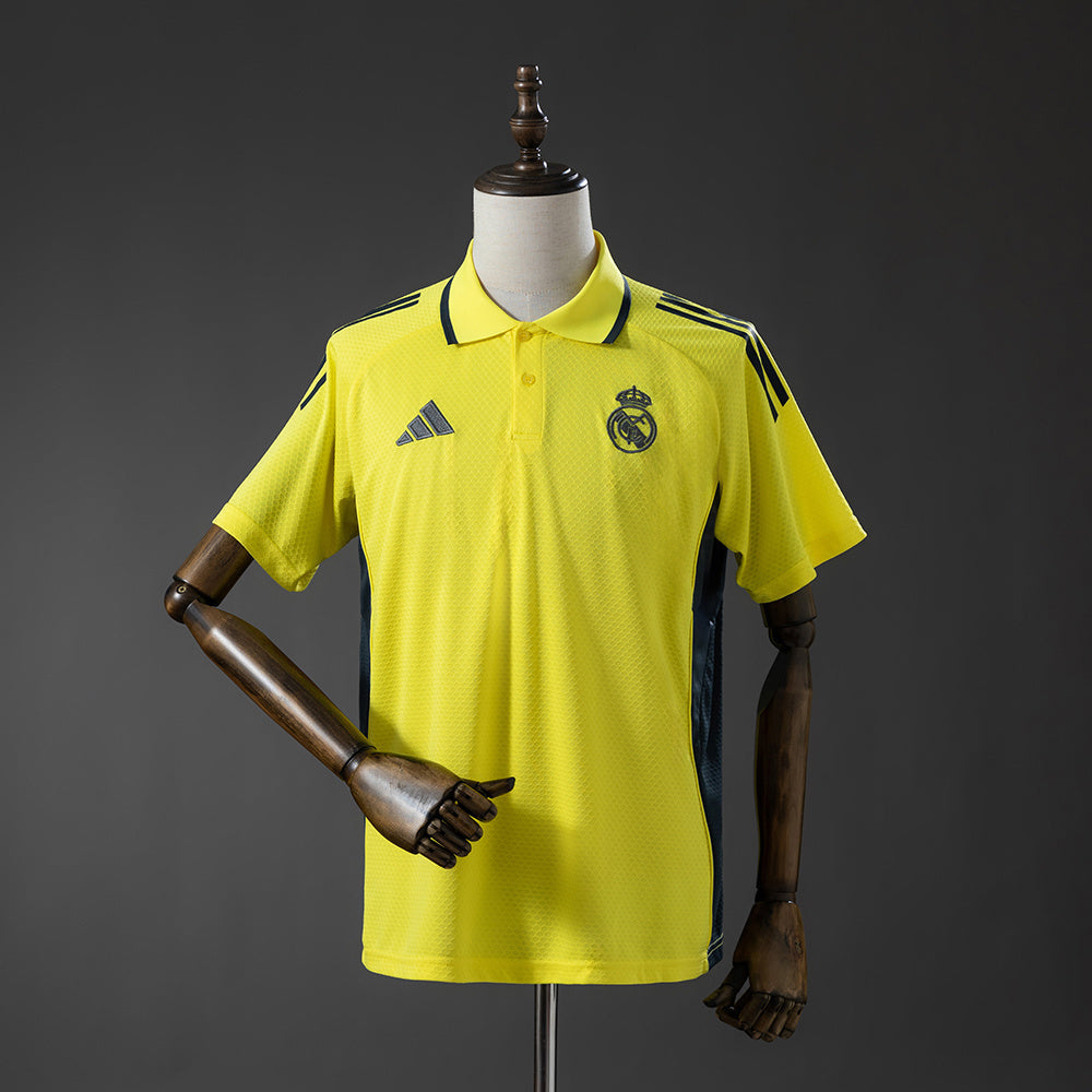 Real Madrid 25/26 Polo Jersey - Yellow sports jersey product view 1