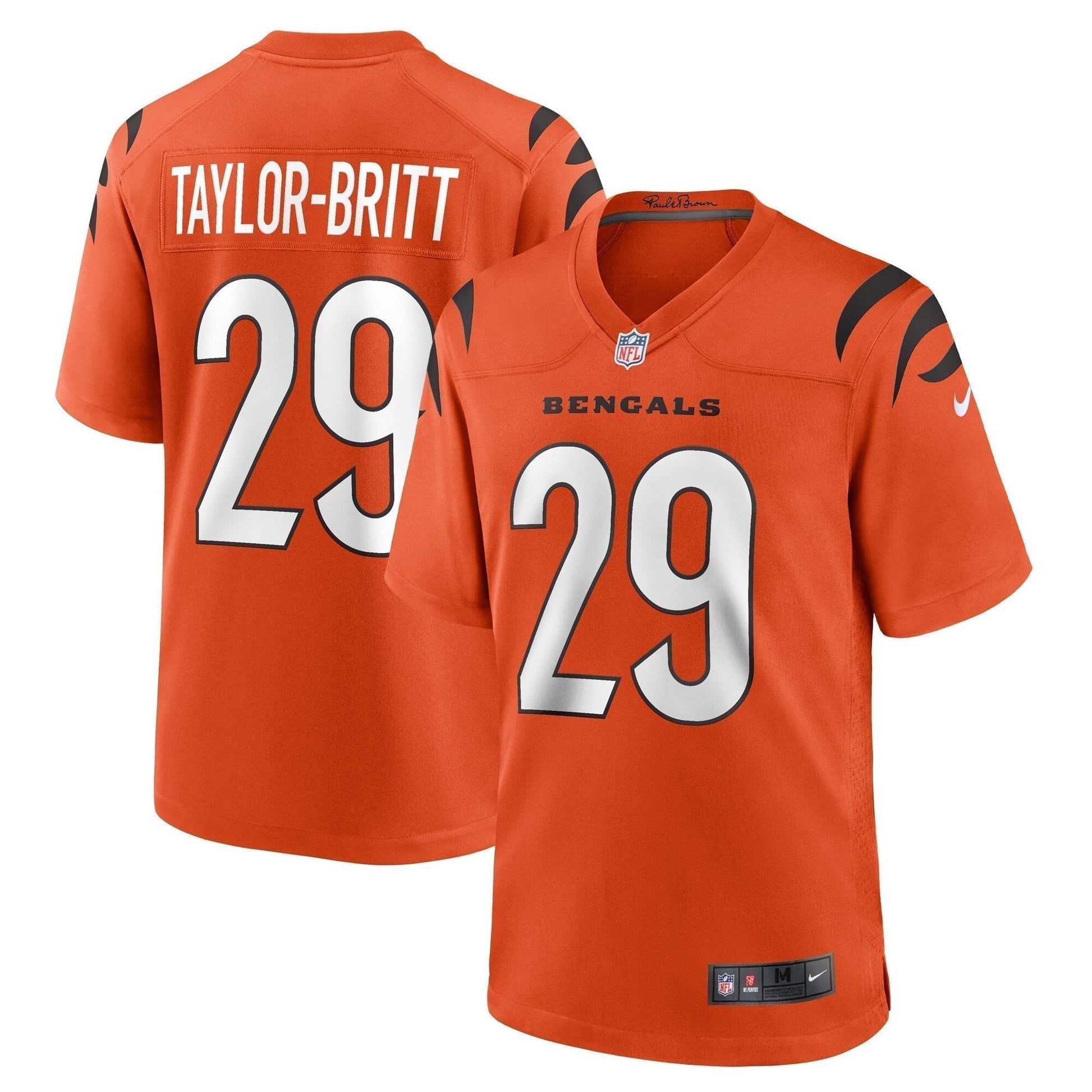 Cam Taylor-Britt Cincinnati Bengals Alternate Game Jersey - Orange football jersey product view 1