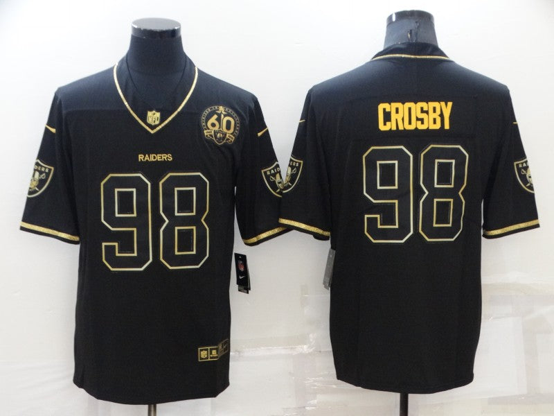 Men's Las Vegas Raiders Maxx Crosby #98 Black Authentic Game Jersey1 football jersey product view 1