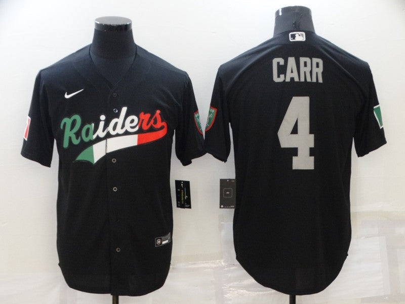 Men's Las Vegas Raiders Derek Carr #4 Black Team Game Jersey1 Joint Edition football jersey product view 1