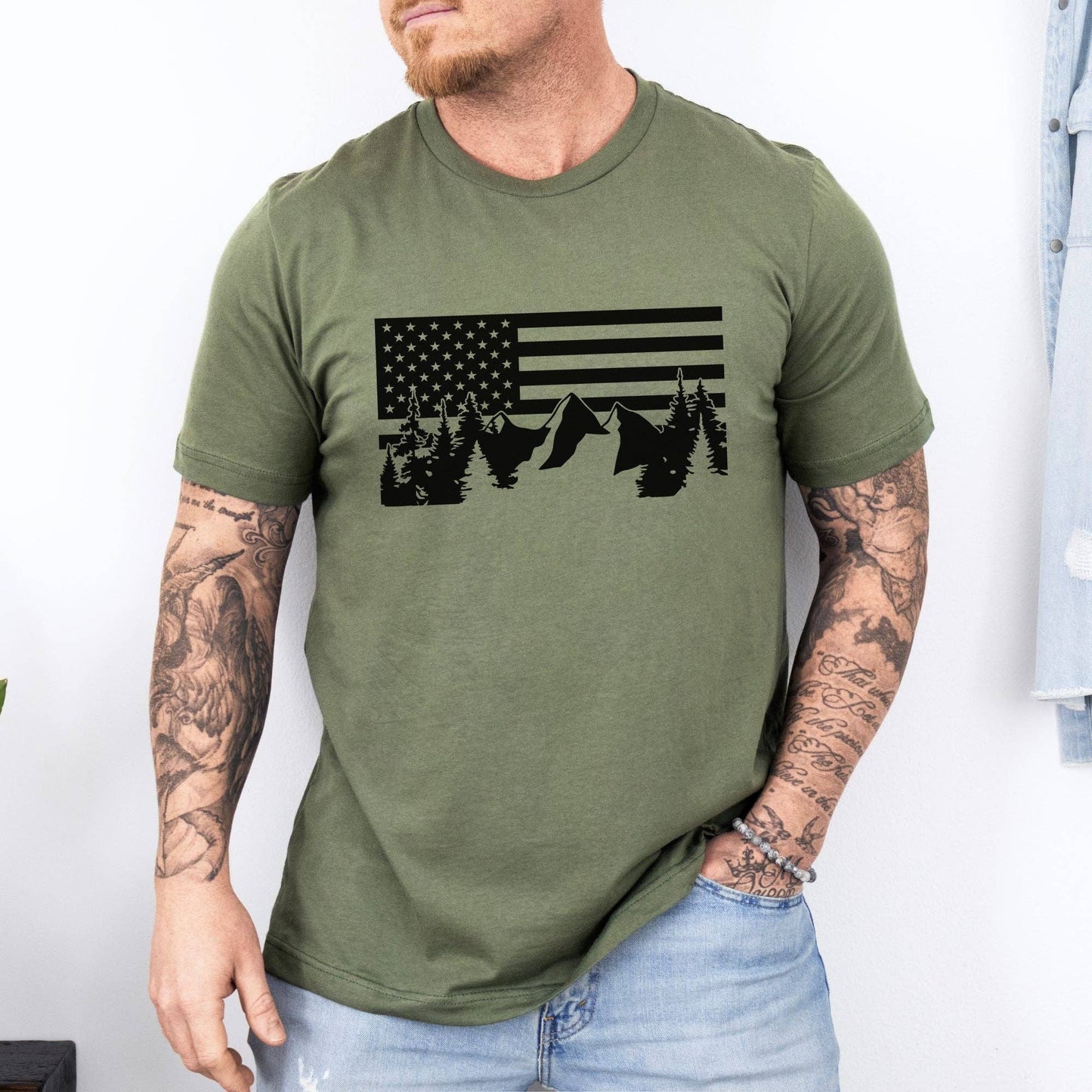 Flag Nature Scene Graphic Tee 254 Unisex T-shirt, Sweatshirt, Hoodie, Long Sleeve Tee - T-Shirt, Sweatshirt, Hoodie