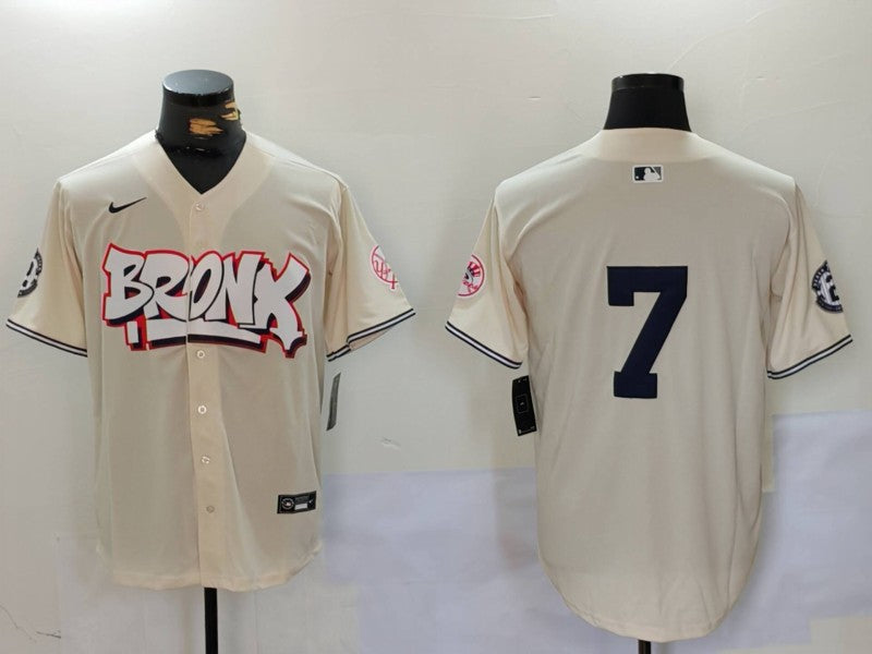 Men's New York Yankees Mickey Mantle Cream Player Name Jersey baseball jersey product view 1