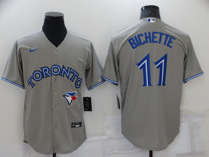 Men's Toronto Blue Jays Bo Bichette Gray Replica Baseball Jersey baseball jersey product view 1