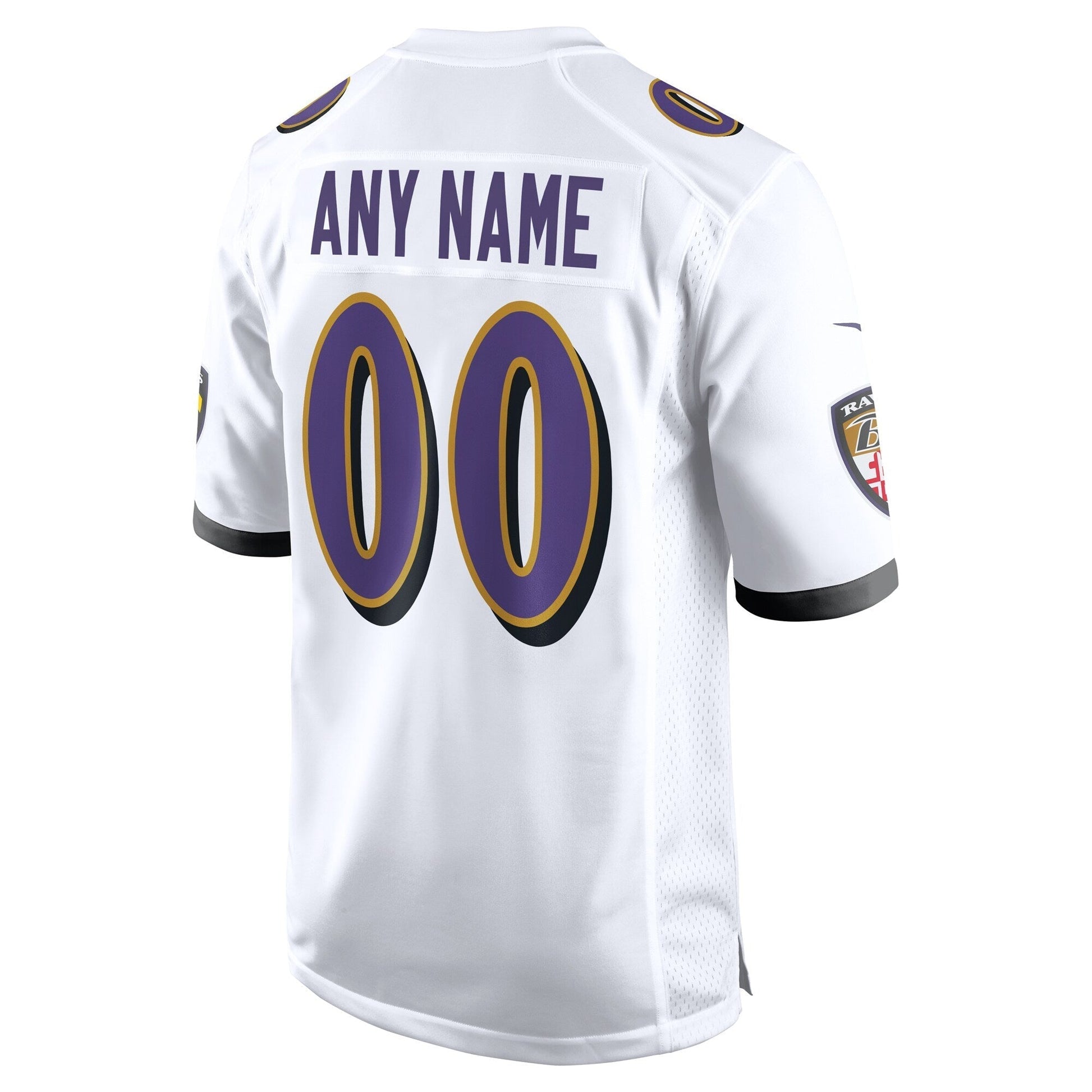 Baltimore Ravens Custom Game Jersey - White football jersey product view 3