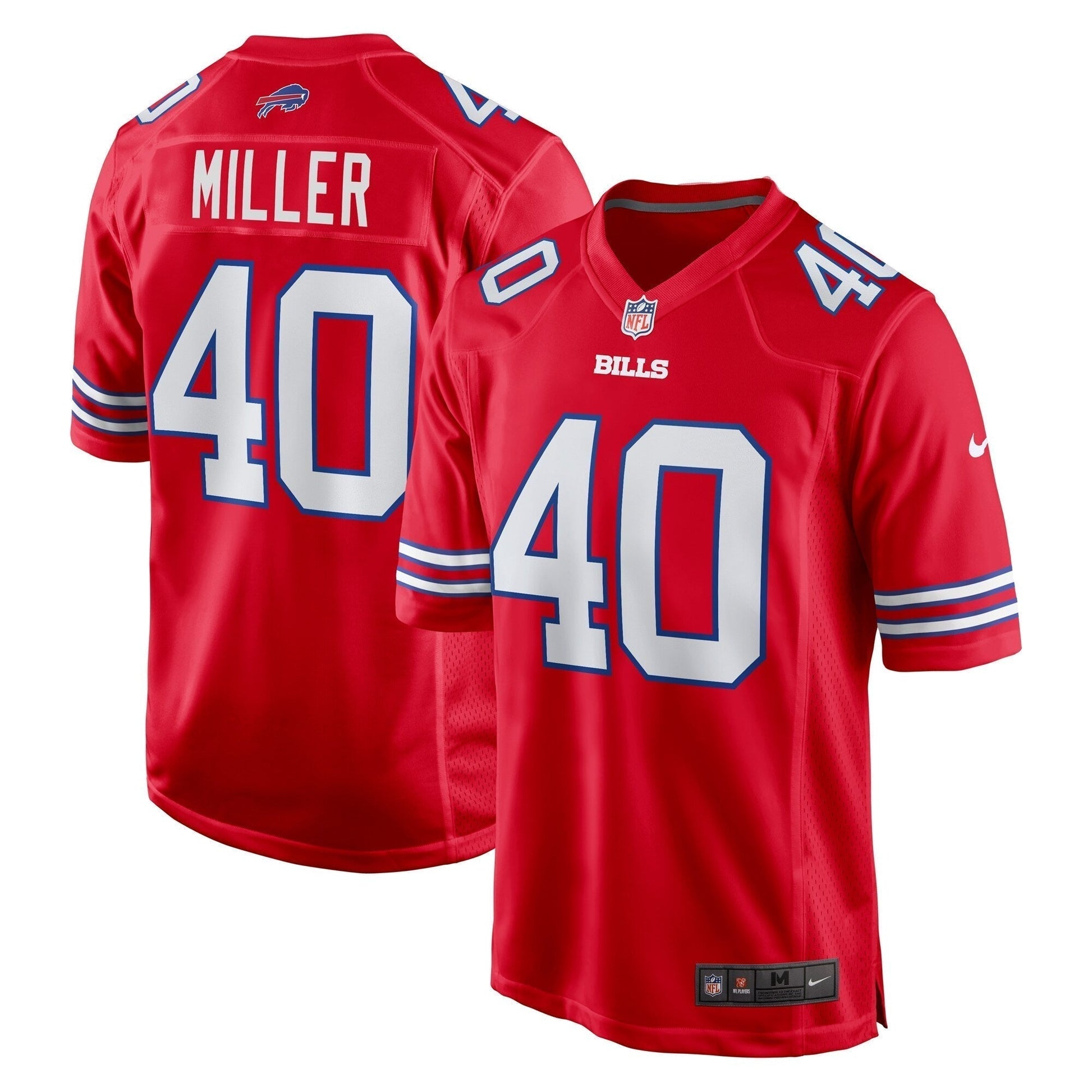 Von Miller Buffalo Bills Alternate Game Jersey - Red football jersey product view 1