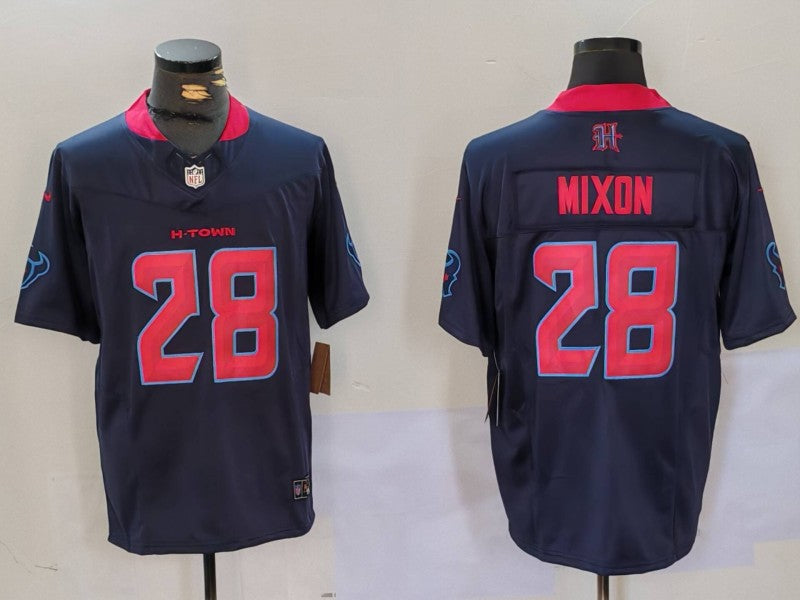 Men's Houston Texans Joe Mixon Navy 2nd Alternate Game Jersey football jersey product view 1