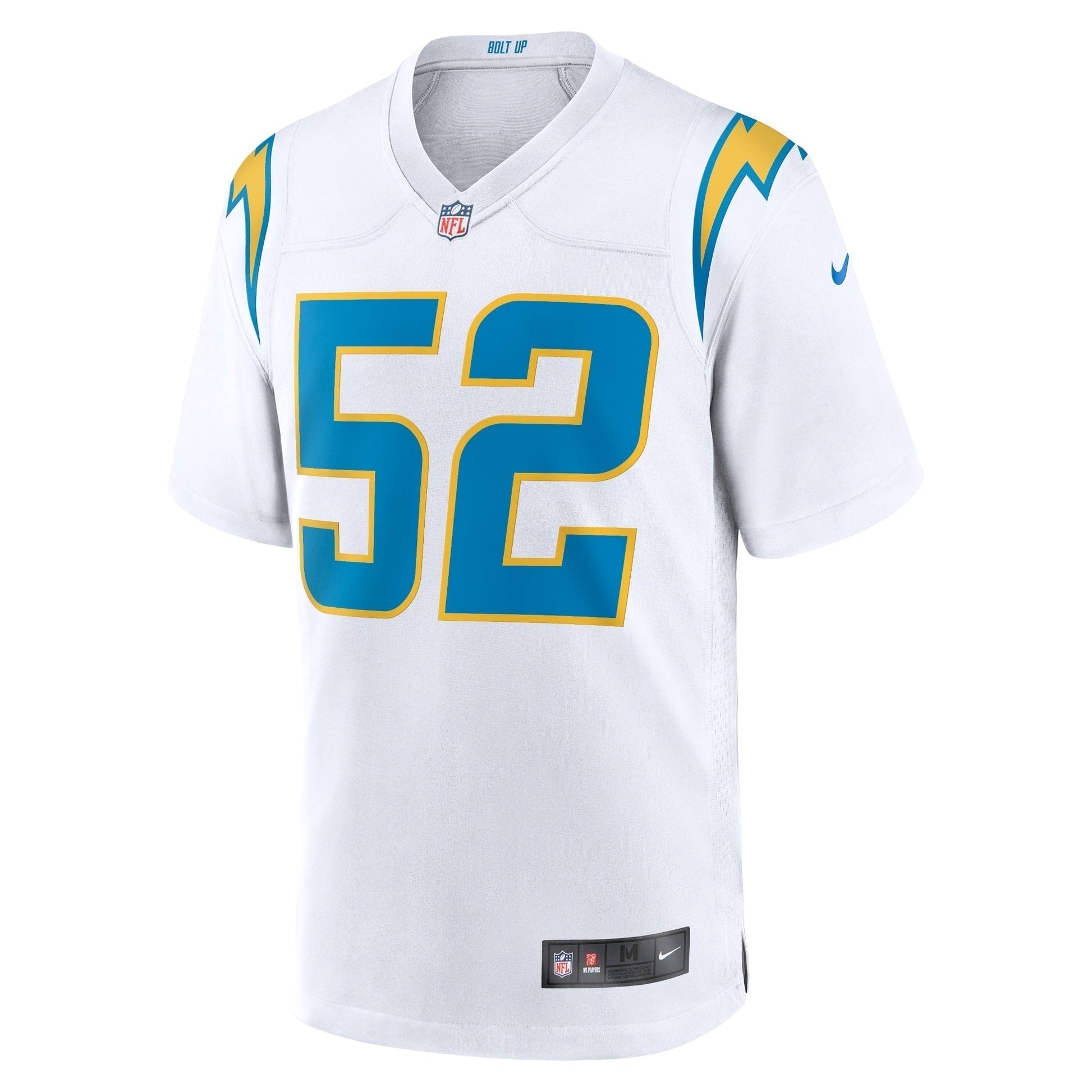 Khalil Mack Los Angeles Chargers Game Jersey - White football jersey product view 2