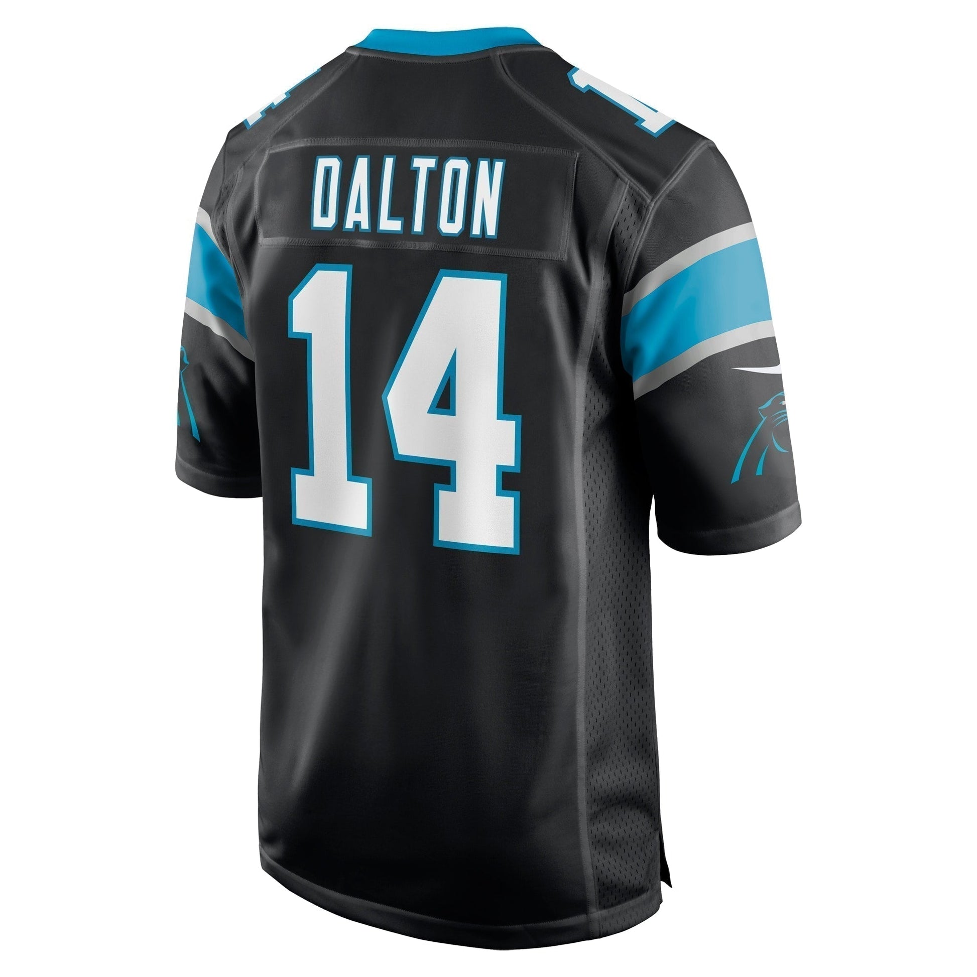 Andy Dalton Carolina Panthers Game Jersey - Black football jersey product view 3
