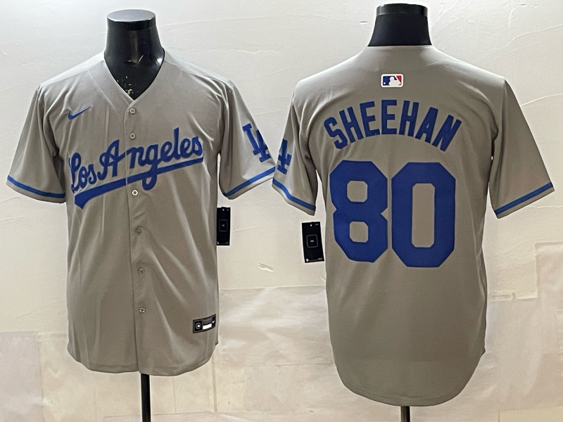 Men's Los Angeles Dodgers Bobby Miller Sheehan #80 Gray Road Replica Jersey baseball jersey product view 1