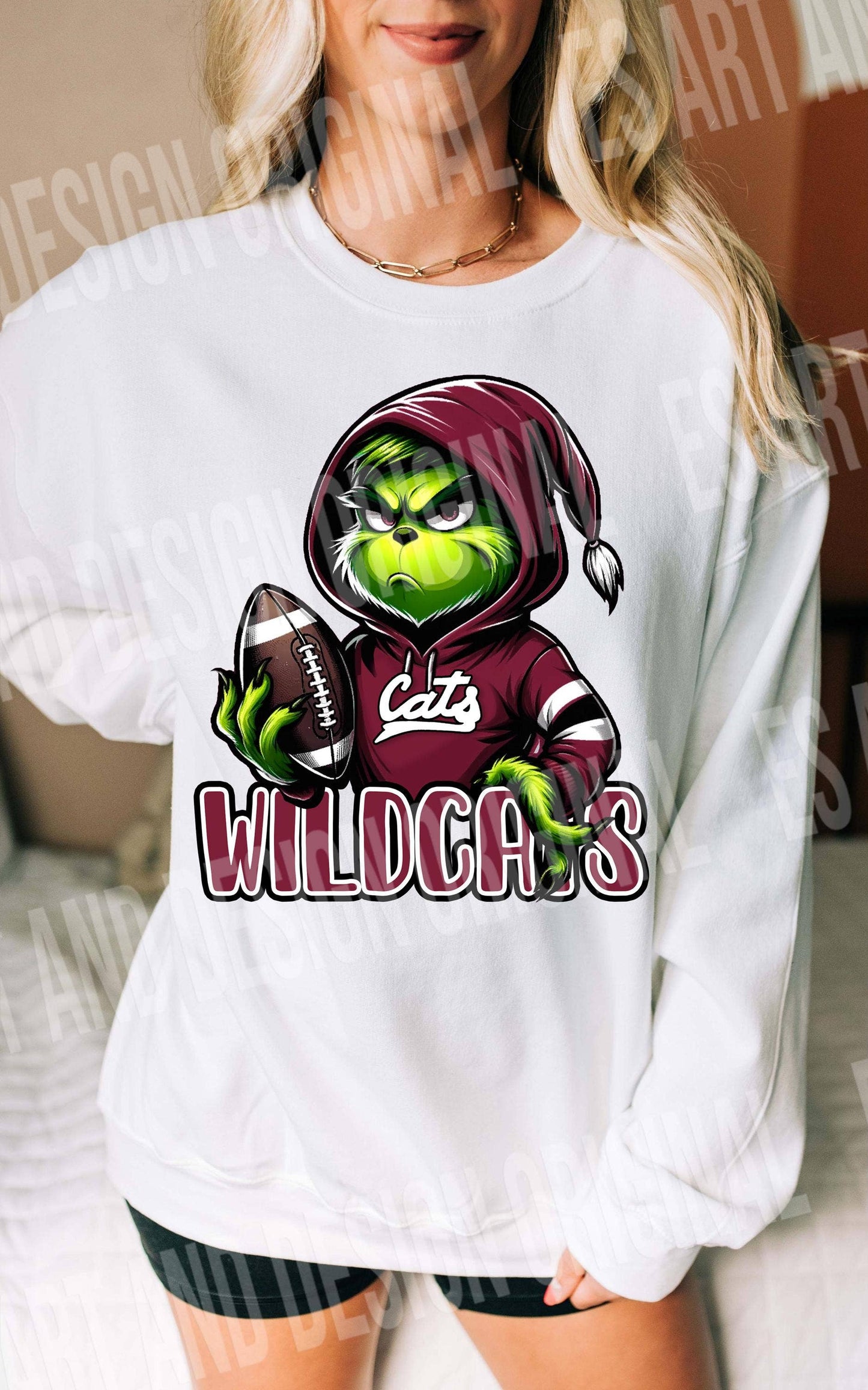 Calallen Wildcats Football Grinch Graphic T-Shirt Unisex T-shirt, Sweatshirt, Hoodie, Long Sleeve Tee - T-Shirt, Sweatshirt, Hoodie