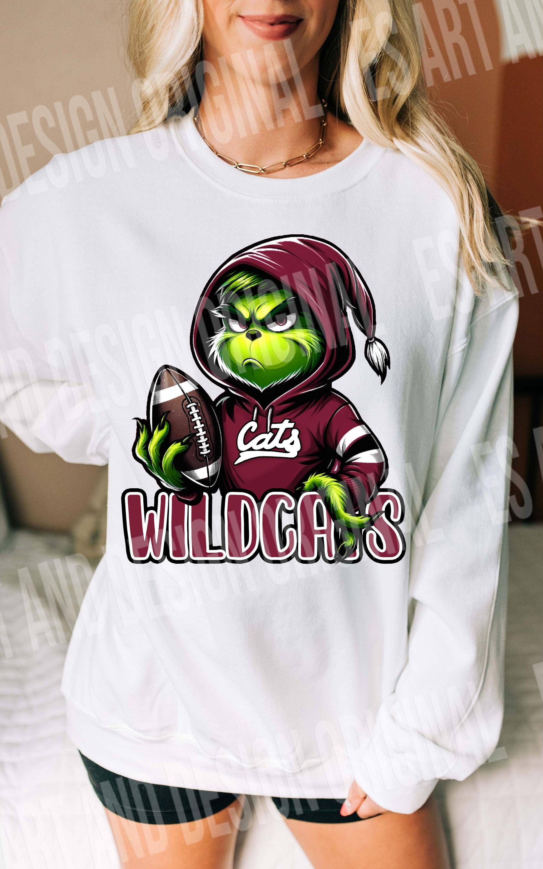 Calallen Wildcats Football Grinch Graphic T-Shirt Unisex T-shirt, Sweatshirt, Hoodie, Long Sleeve Tee - T-Shirt, Sweatshirt, Hoodie