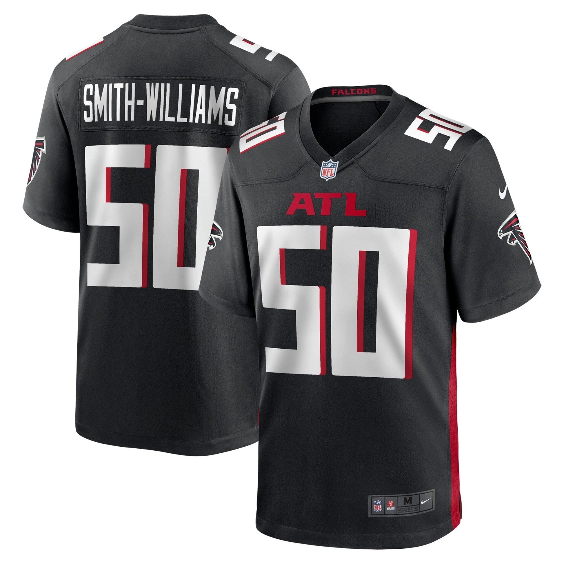 James Smith-Williams Atlanta Falcons Team Game Jersey - Black football jersey product view 1