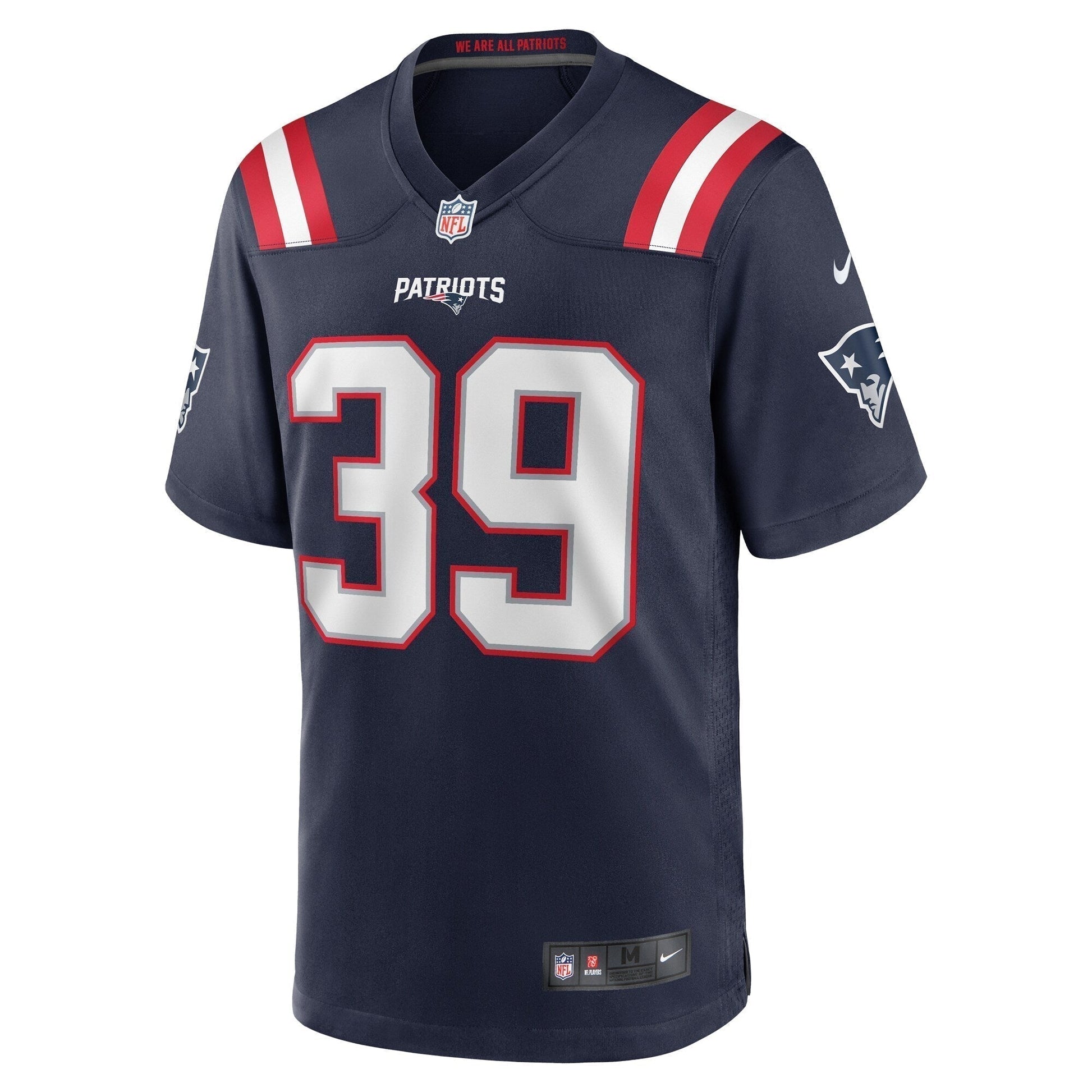 Tae Hayes New England Patriots Home Game Jersey - Navy football jersey product view 2