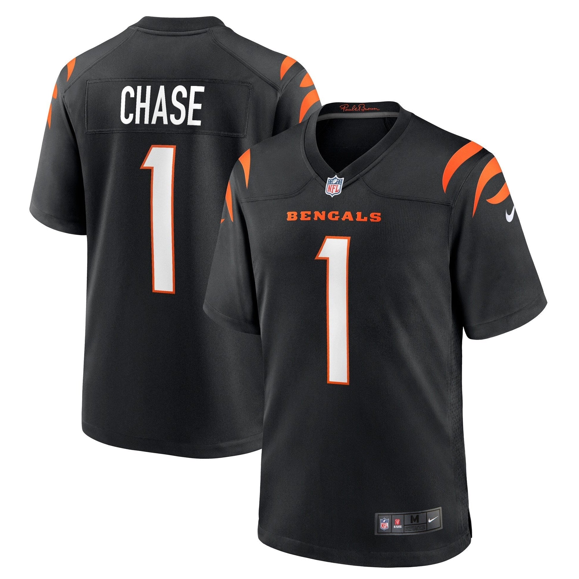 Ja'Marr Chase Cincinnati Bengals Game Jersey - Black football jersey product view 1