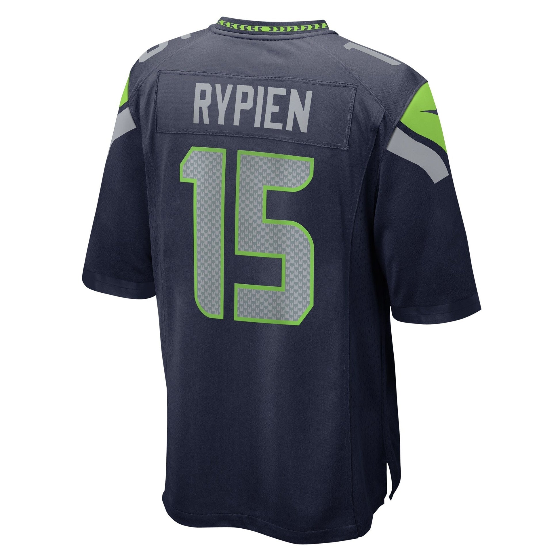 Brett Rypien Seattle Seahawks Team Game Jersey - College Navy football jersey product view 3