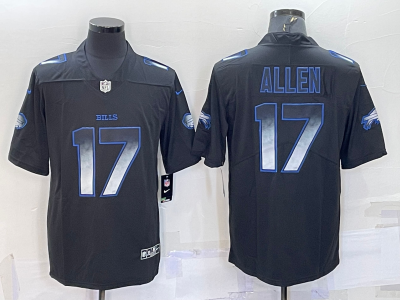 Men's Buffalo Bills Josh Allen #17 Black Team Game Jersey1 football jersey product view 1