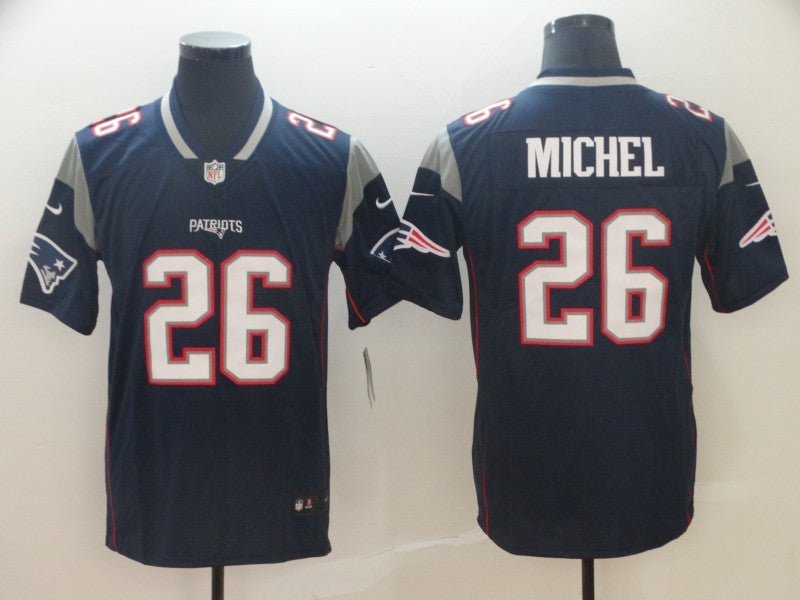 Men's New England Patriots Sony Michel Navy Game Jersey football jersey product view 1