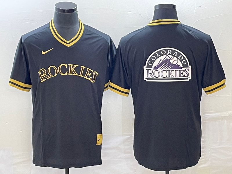 Men's Colorado Rockies Black Replica Team Jersey1 baseball jersey product view 1