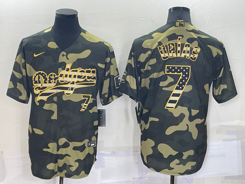 Men's Los Angeles Dodgers Julio Urias Camouflage Replica Baseball Jersey baseball jersey product view 1