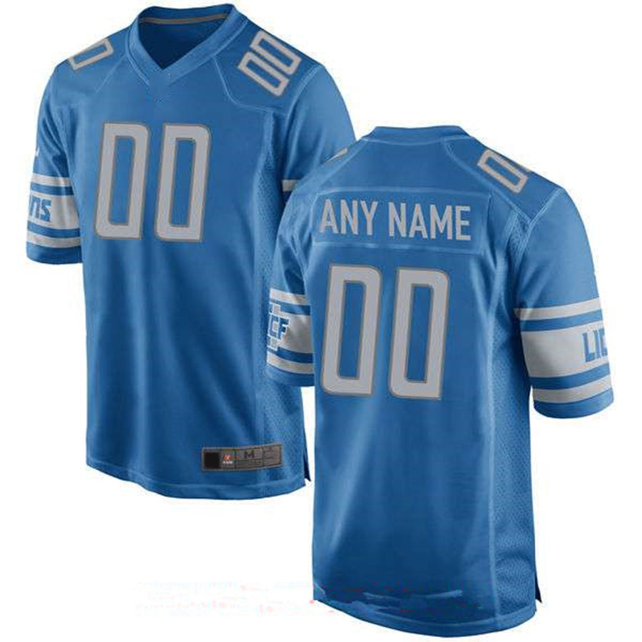 Men's Detroit Lions Blue Custom Player Jersey football jersey product view 1
