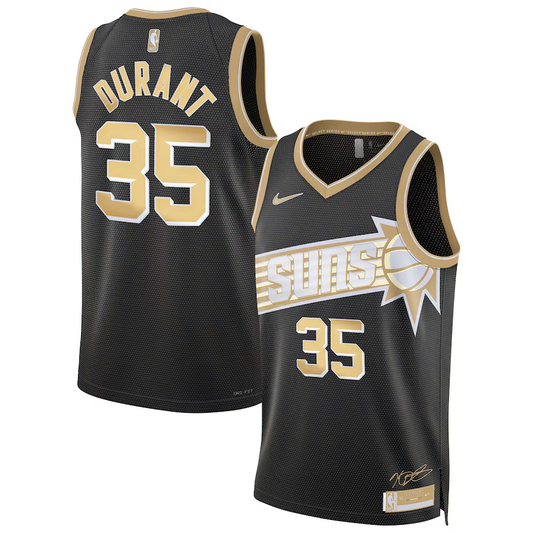 24 Suns #35 Durant black and gold jersey basketball jersey product view 1