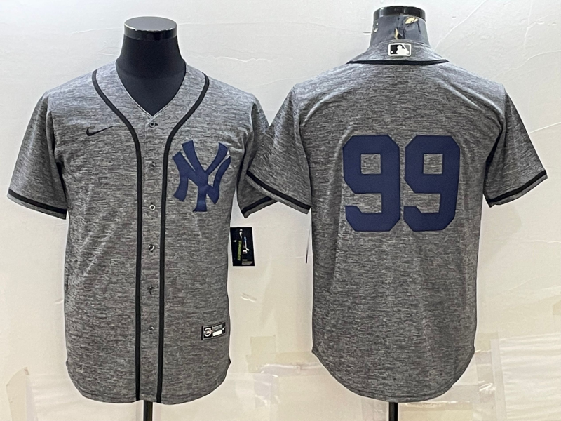 Men's New York Yankees Aaron Judge Gray Replica Team Name Jersey baseball jersey product view 1
