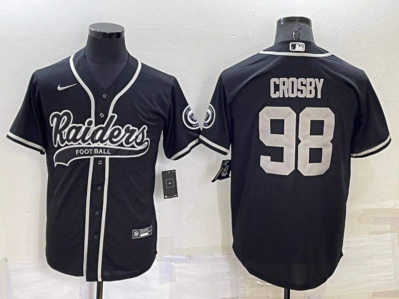 Men's Las Vegas Raiders Maxx Crosby #98 Black Game Jersey1 Joint Edition football jersey product view 1