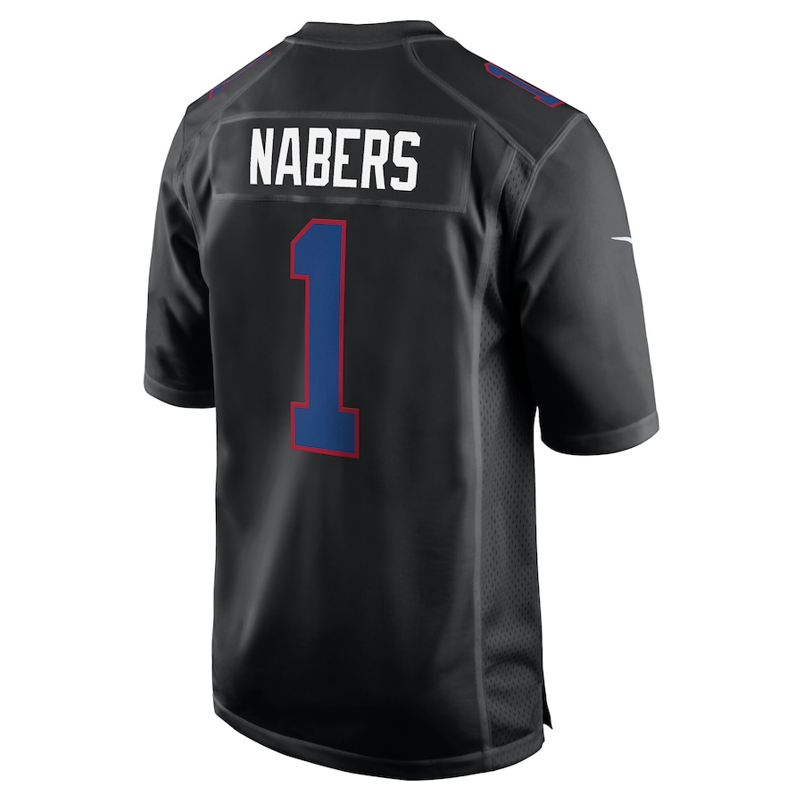 Men's New York Giants Malik Nabers Carbon Black Fashion Jersey football jersey product view 2