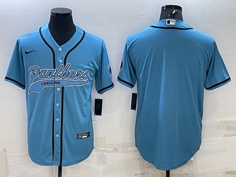 Men's Carolina Panthers Blue Blank Jersey1 football jersey product view 1