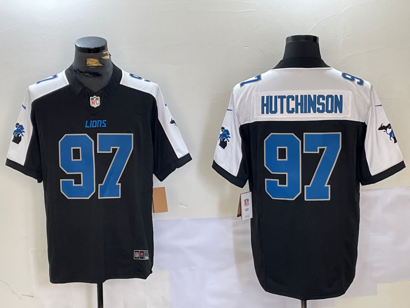 Men's Detroit Lions Aidan Hutchinson Black Game Jersey football jersey product view 1