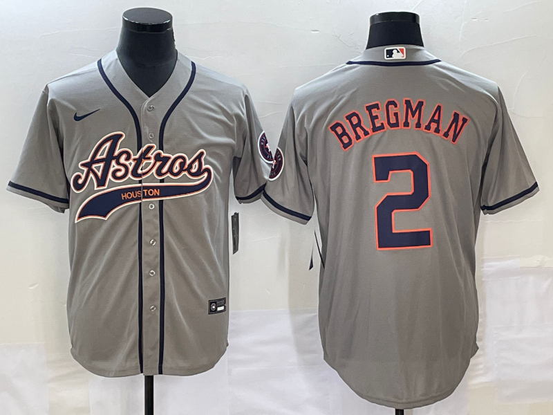 Men's Houston Astros Alex Bregman #2 Gray Replica Jersey1 Joint Edition baseball jersey product view 1