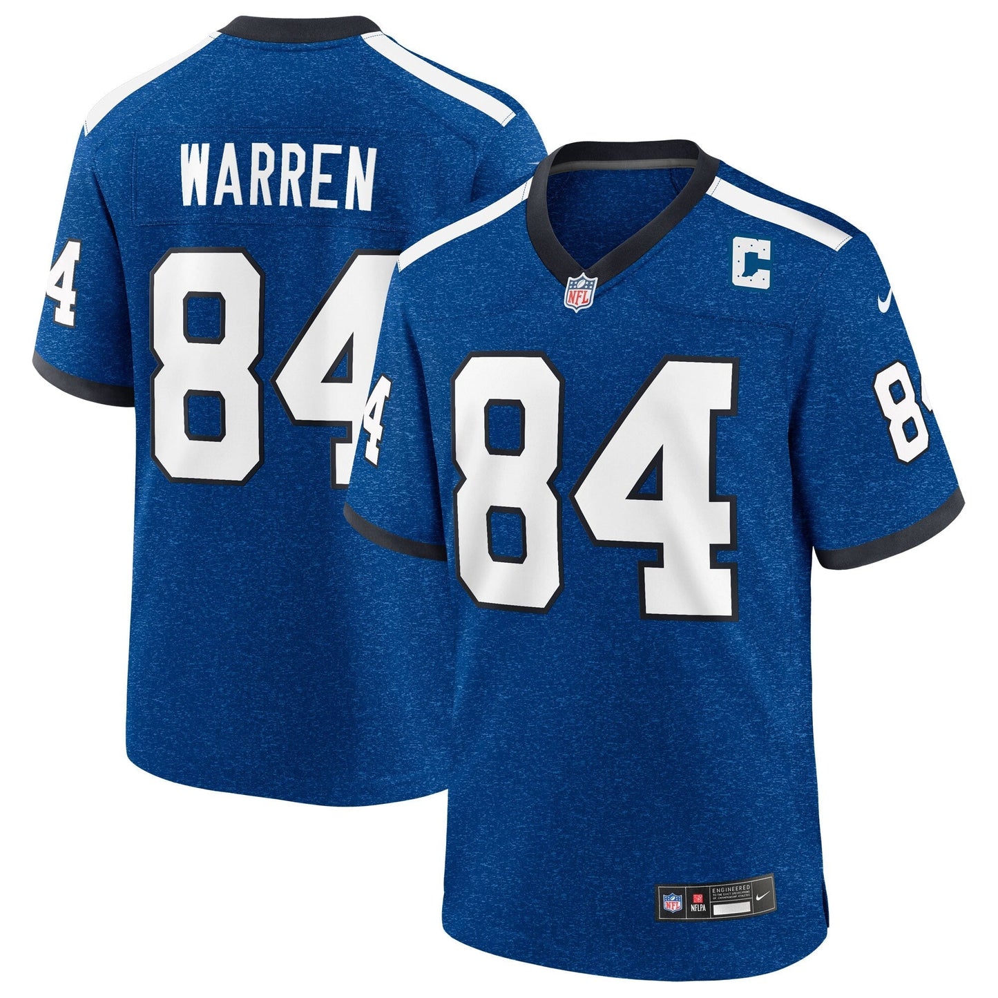 Indianapolis Colts Tyler Warren Heather Royal Alternate 2 Indiana Nights Game Jersey football jersey product view 1