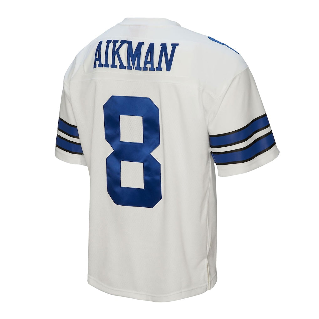 D.Cowboys #8 Troy Aikman White Legacy Replica Jersey football jersey product view 1