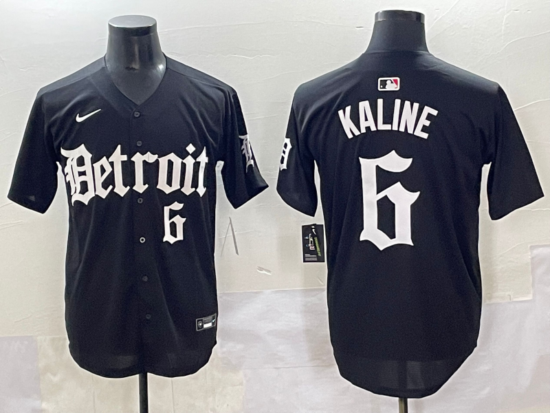 Men's Detroit Tigers Al Kaline Black Limited Player Jersey baseball jersey product view 1