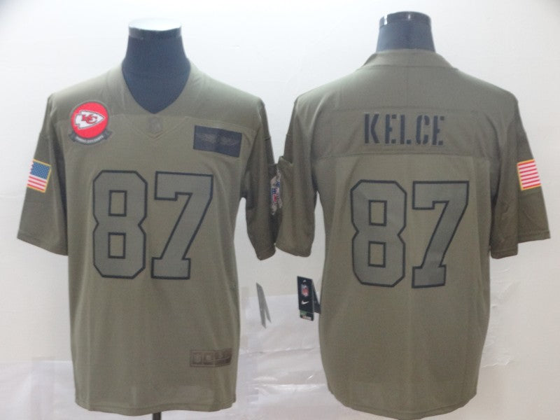 Men's Kansas City Chiefs Travis Kelce #87 Brown Player Jersey1 football jersey product view 1