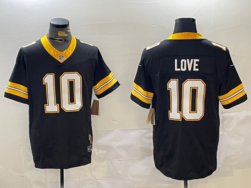 Men's Green Bay Packers Jordan Love Black Player Jersey basketball jersey product view 1