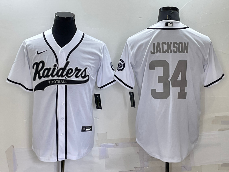 Men's Las Vegas Raiders Bo Jackson White Player Jersey Joint Edition football jersey product view 1
