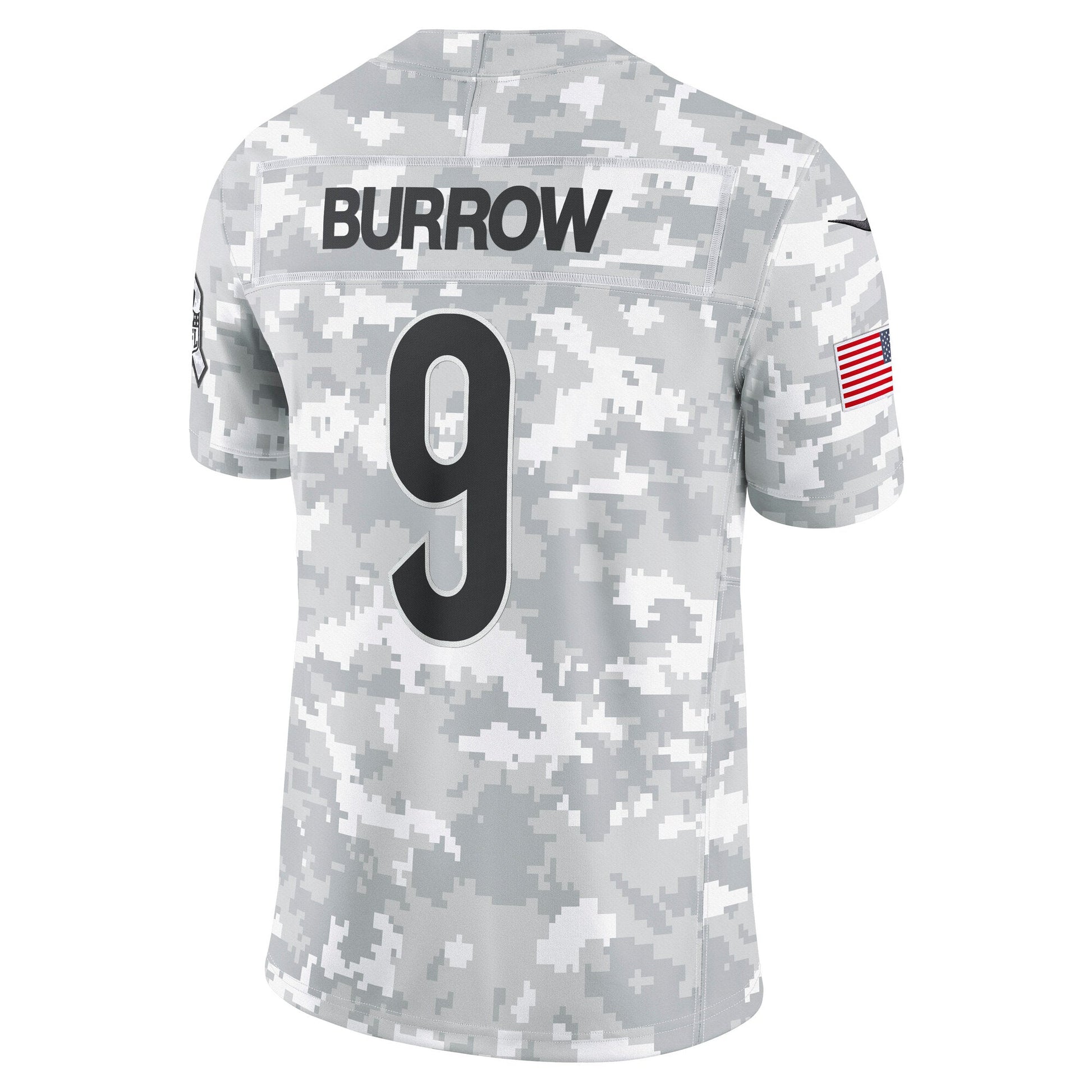 Joe Burrow Cincinnati Bengals 2024 Salute to Service Limited Jersey - Arctic Camo football jersey product view 3