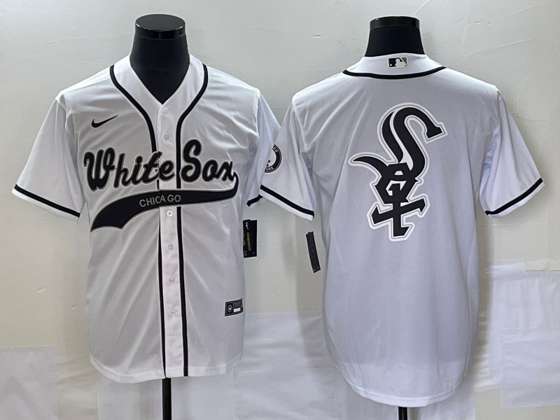 Men's Chicago White Sox White Replica Team Jersey Joint Edition baseball jersey product view 1