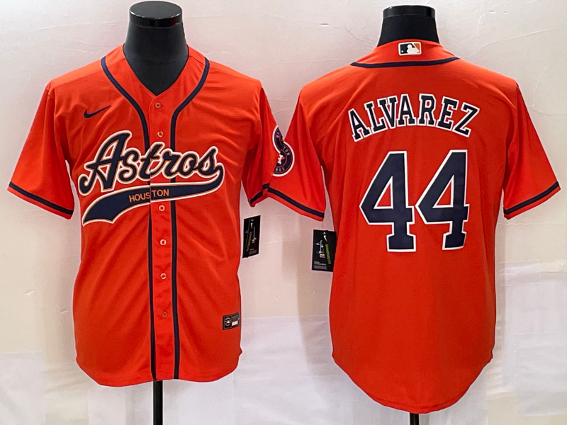 Men's Houston Astros Yordan Alvarez #44 Orange Replica Jersey1 Joint Edition baseball jersey product view 1