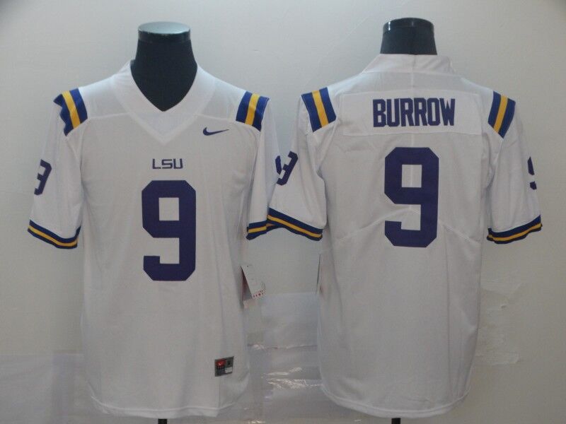 Men's Cincinnati Bengals Joe Burrow #9 White Team Game Jersey1 football jersey product view 1