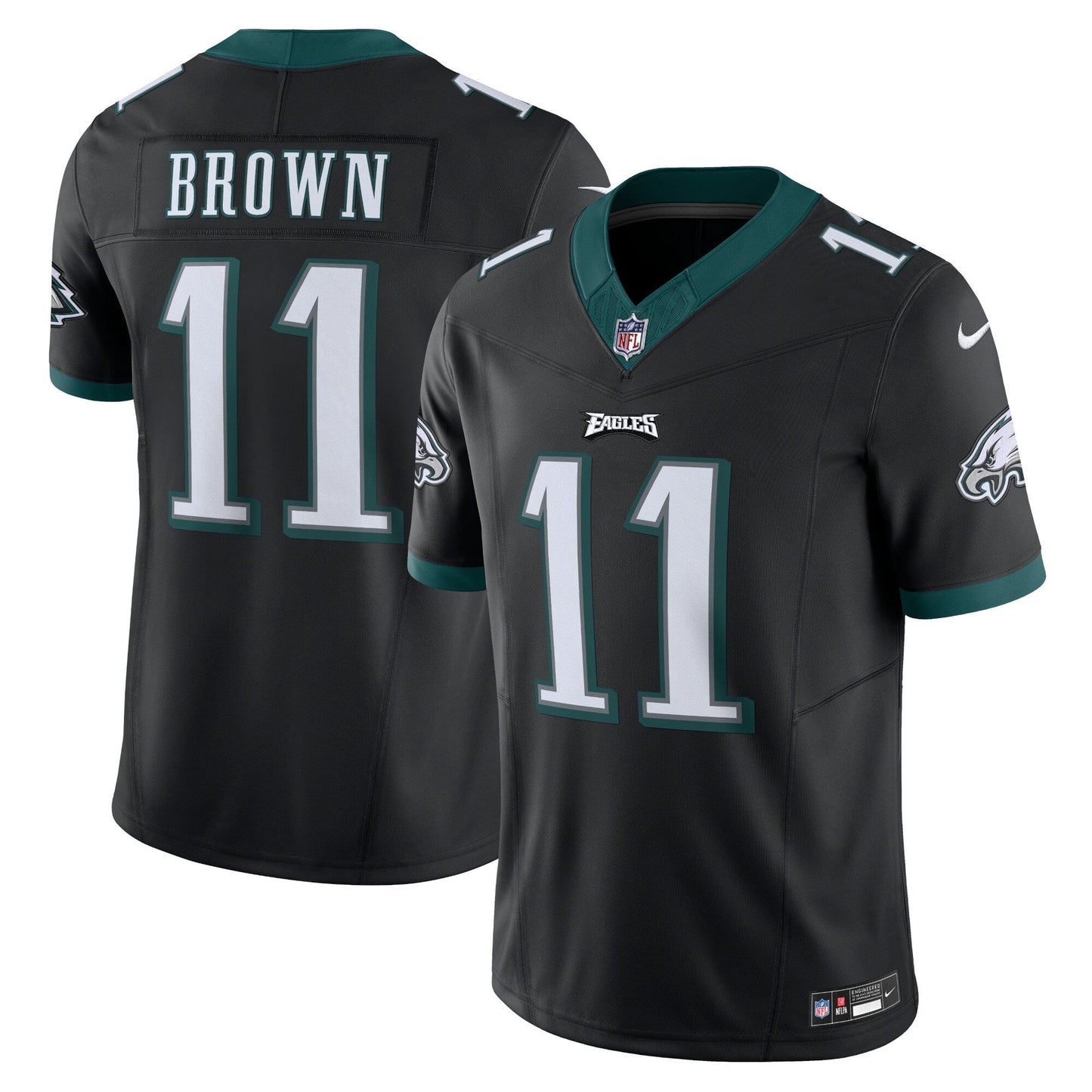 A.J. Brown Philadelphia Eagles Vapor F.U.S.E. Limited Jersey - Black football jersey product view 1