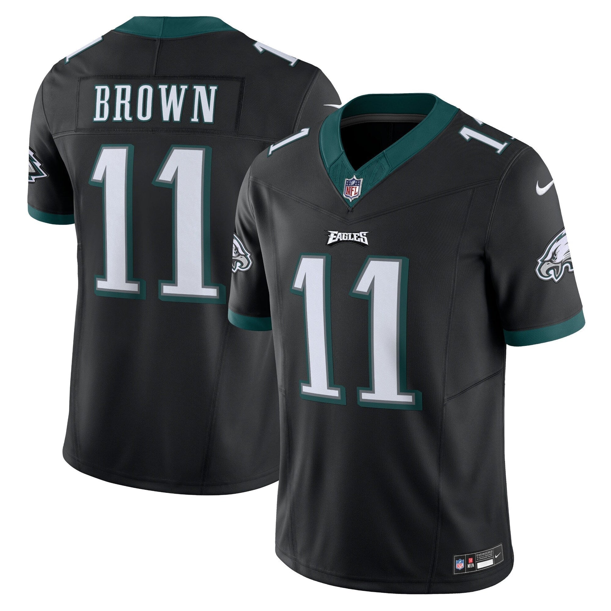 A.J. Brown Philadelphia Eagles Vapor F.U.S.E. Limited Jersey - Black football jersey product view 1