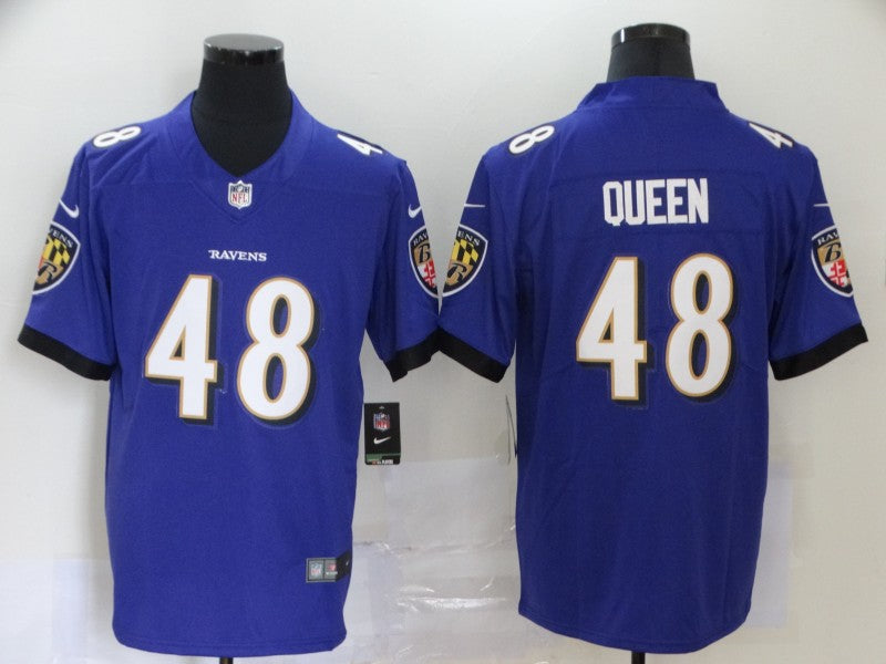 Men's Baltimore Ravens Patrick Queen #48 Purple Game Player Jersey1 football jersey product view 1