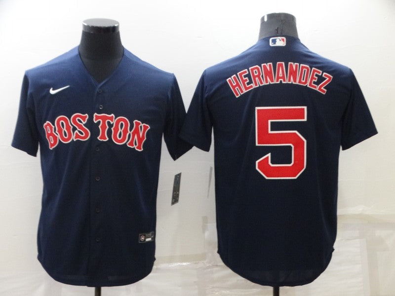Men's Boston Red Sox Enrique Hernandez Navy Replica Baseball Jersey baseball jersey product view 1