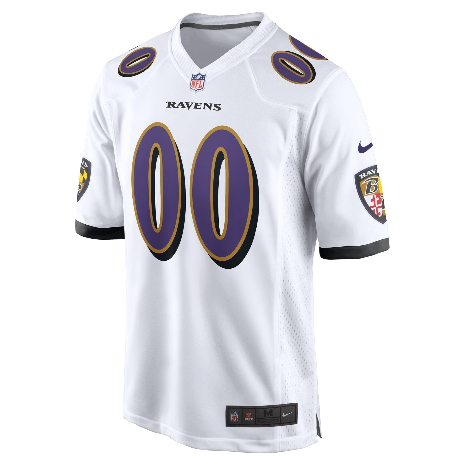 Baltimore Ravens Custom Game Jersey - White football jersey product view 2