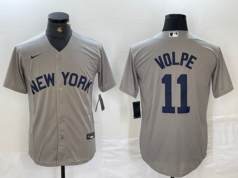 Men's New York Yankees Anthony Volpe Gray Limited Game Jersey baseball jersey product view 1