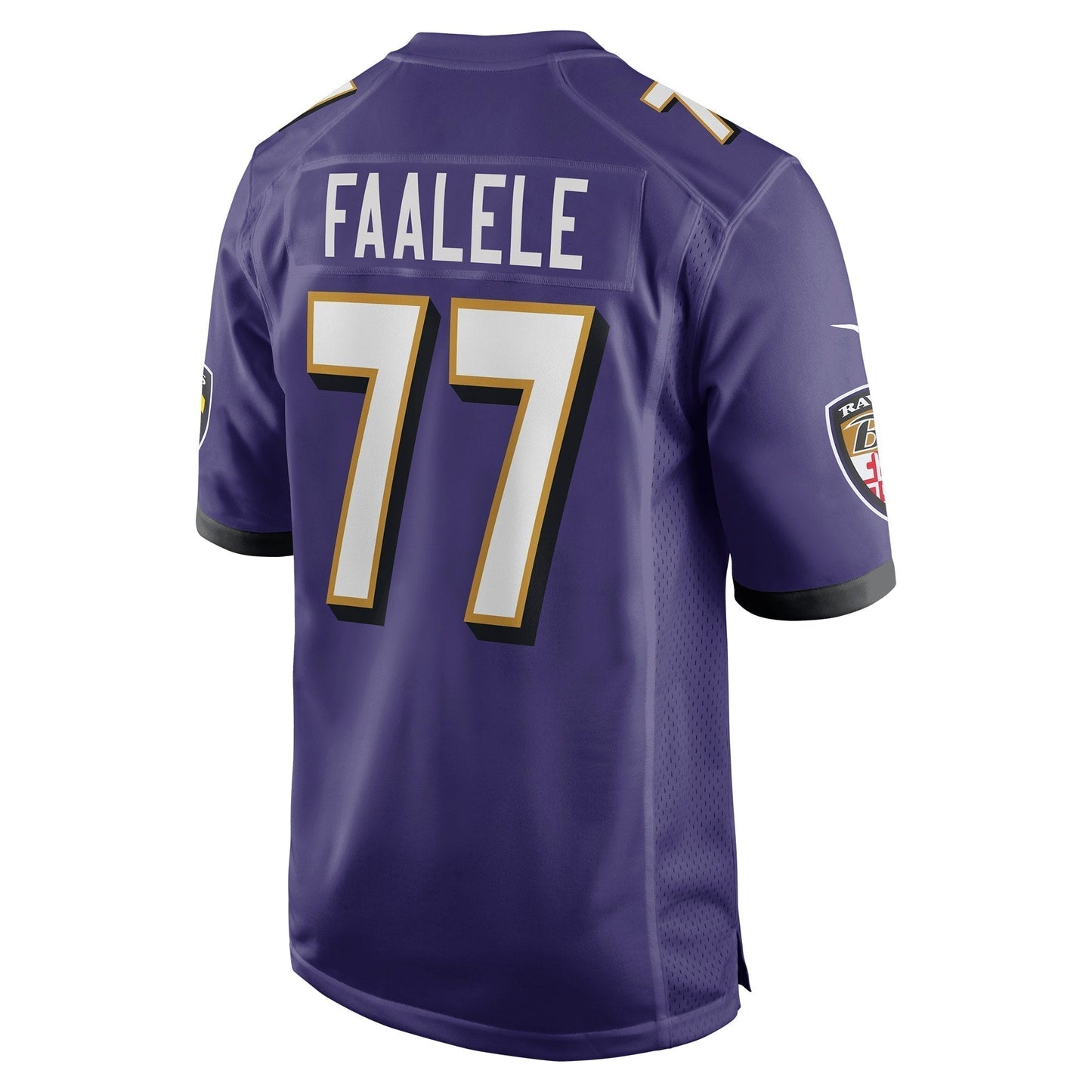 Daniel Faalele Baltimore Ravens Game Jersey - Purple football jersey product view 3