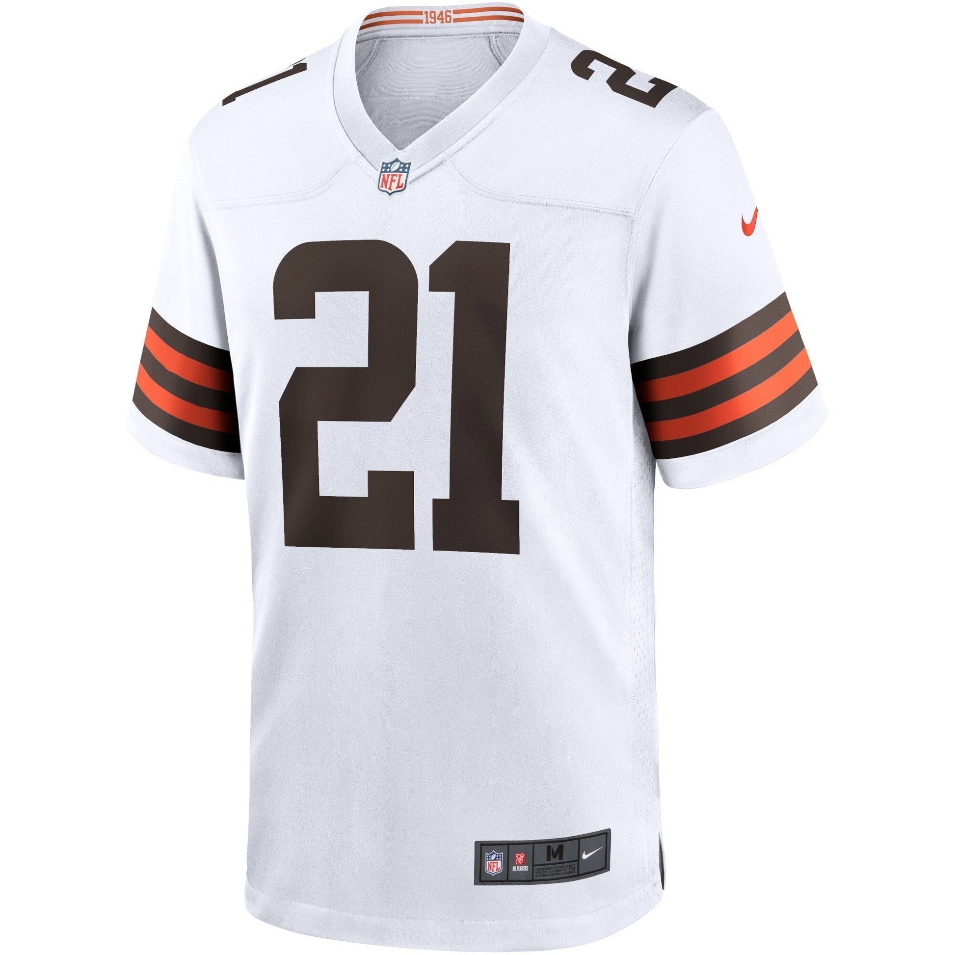 Denzel Ward Cleveland Browns Game Jersey - White football jersey product view 2