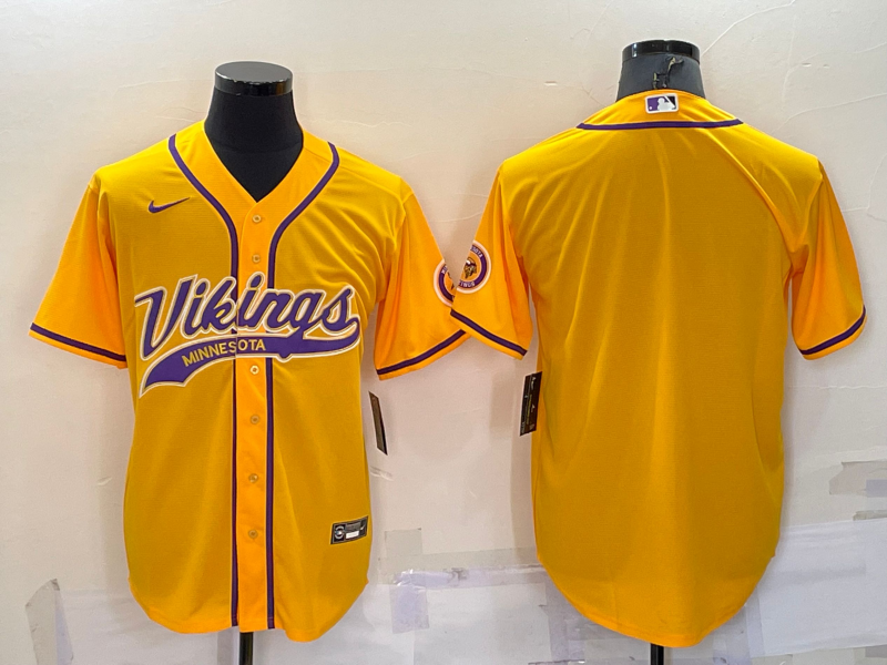 Men's Minnesota Vikings Yellow Blank Jersey football jersey product view 1